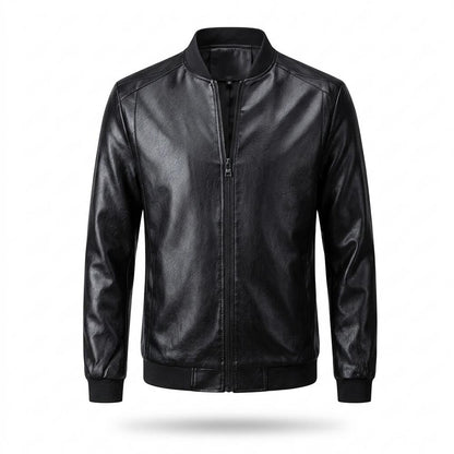Lederjacken Outlet24 - Sisud | Reißverschluss Stehkragen Lederjacke Herren