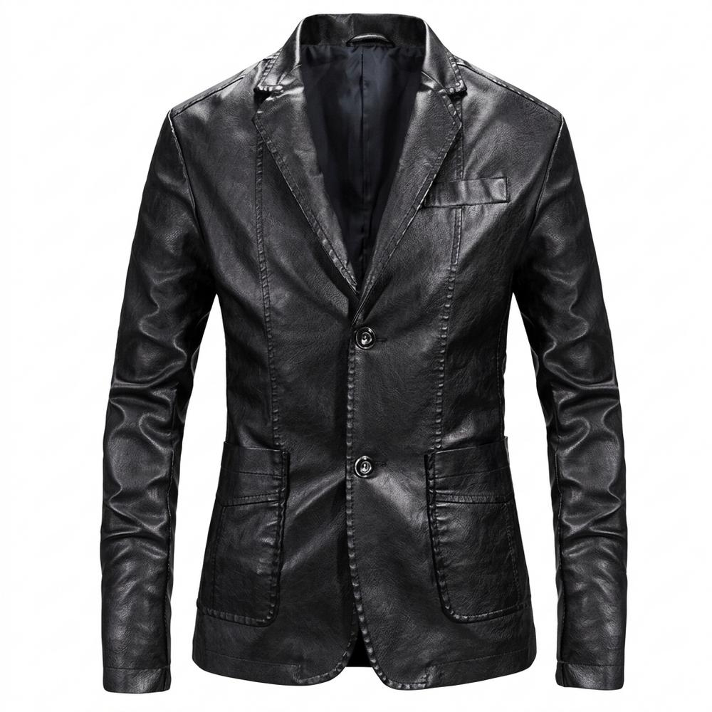 Lederjacken Outlet24 - Tapul | Einreihige Taillierte Lederjacke Herren