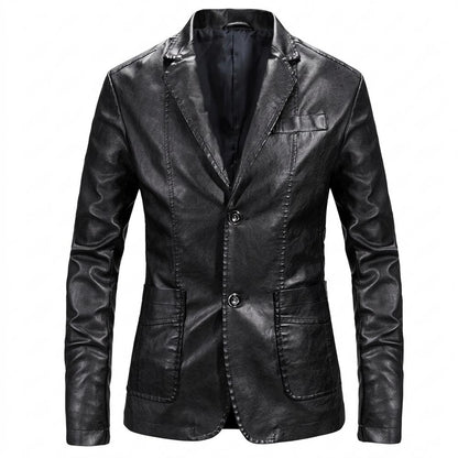 Lederjacken Outlet24 - Tapul | Einreihige Taillierte Lederjacke Herren