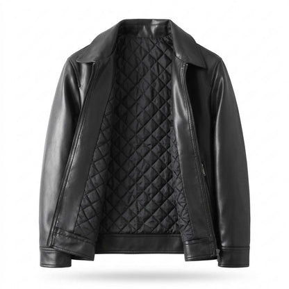 Lederjacken Outlet24 - Lisuk | Glatte Gefütterte Lederjacke Herren