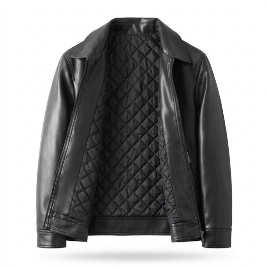 Lederjacken Outlet24 - Lisuk | Glatte Gefütterte Lederjacke Herren