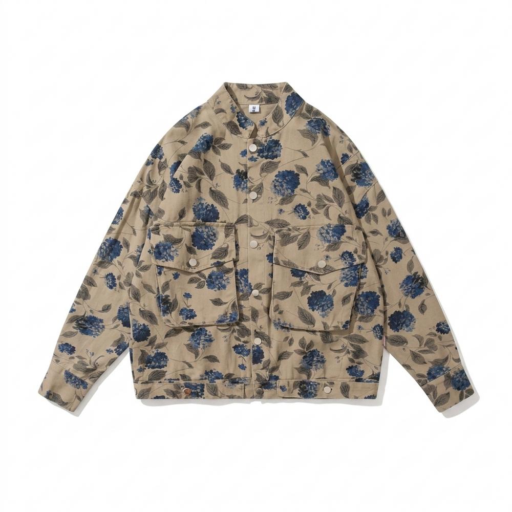 Lederjacken Outlet24 - Cimun | Geblümt Geknöpft Jacke Unisex