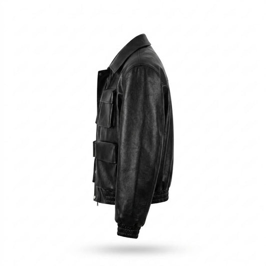 Lederjacken Outlet24 - Nudam | Kurz Geschnitten Strukturiert Lederjacke Unisex