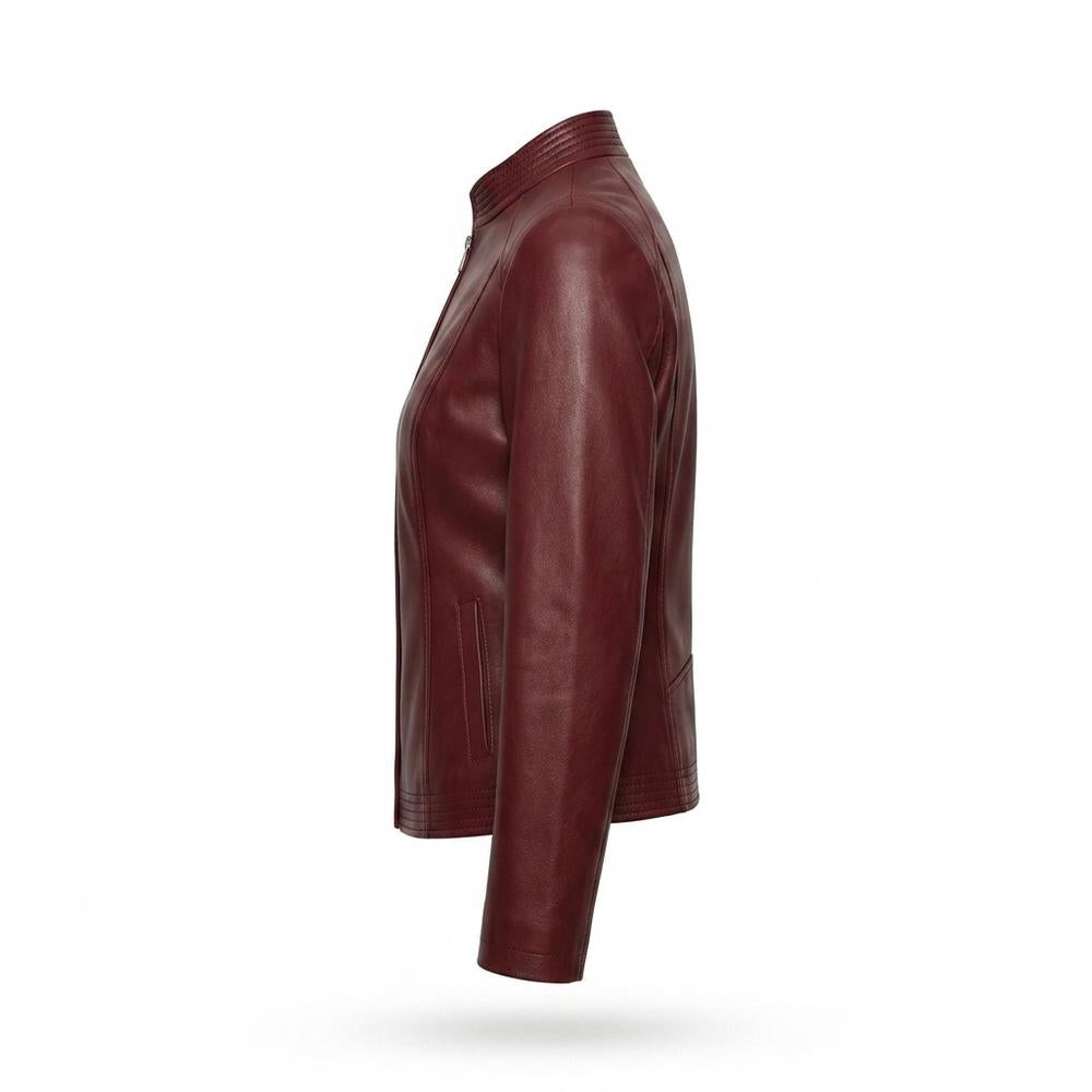 Lederjacken Outlet24 - Semir | Tailliert Unifarben Lederjacke Damen