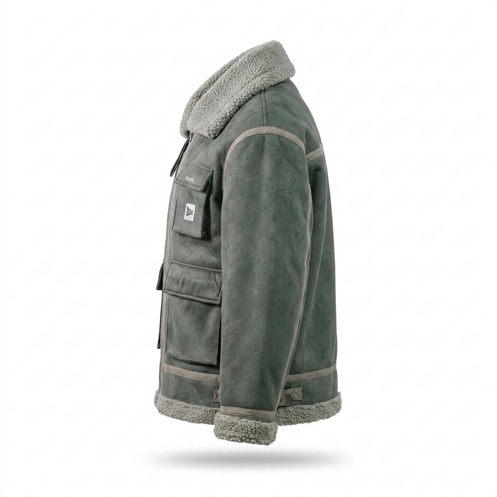 Lederjacken Outlet24 - Noken | Gefütterte Gerade Geschnittene Wildleder-Jacke Unisex