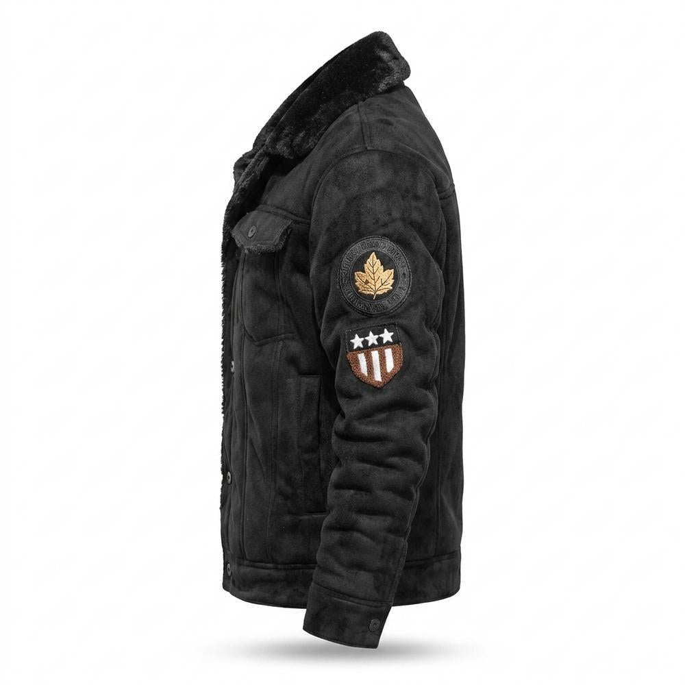 Lederjacken Outlet24 - Movum | Gefüttert Geknöpft Wildleder-Jacke Herren