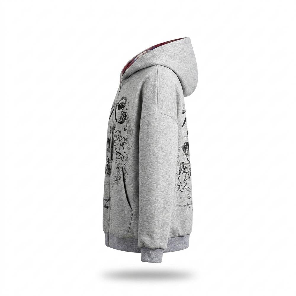 Lederjacken Outlet24 - Eogan | Gefüttert Bedruckt Hoodie Unisex