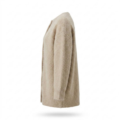 Lederjacken Outlet24 - Tofek | Kragenlos Strukturiert Cardigan Damen