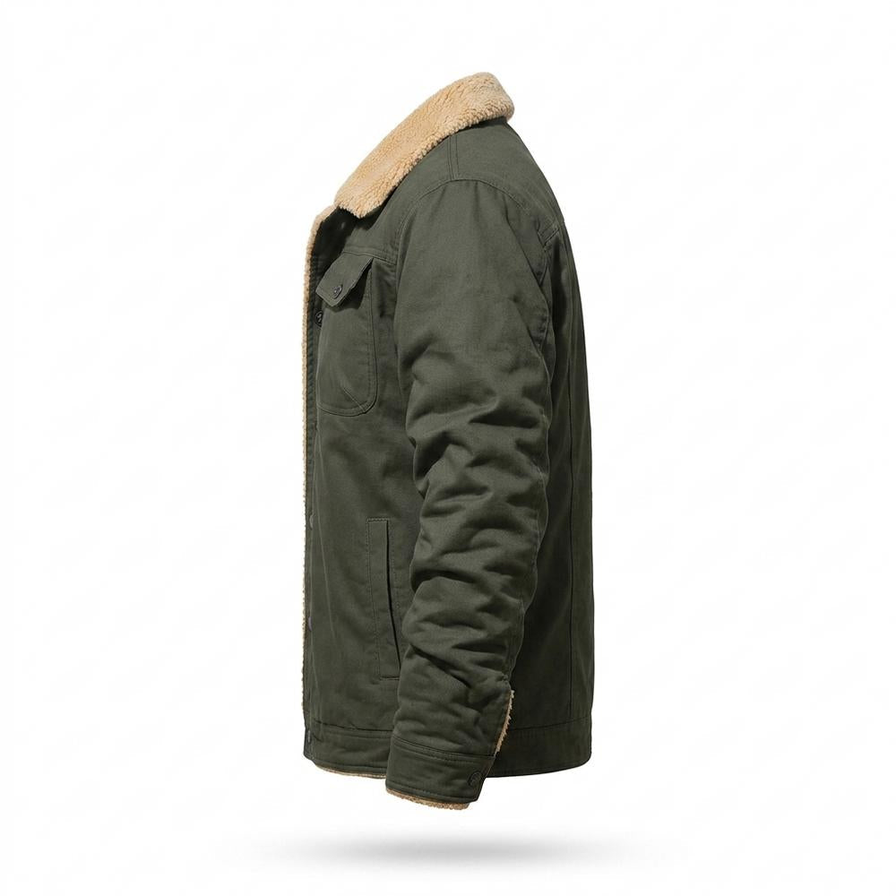 Lederjacken Outlet24 - Lemed | Gefütterte Geknöpfte Jacke Herren