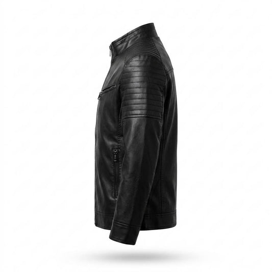 Lederjacken Outlet24 - Vazem | Gesteppt Tailliert Lederjacke Herren