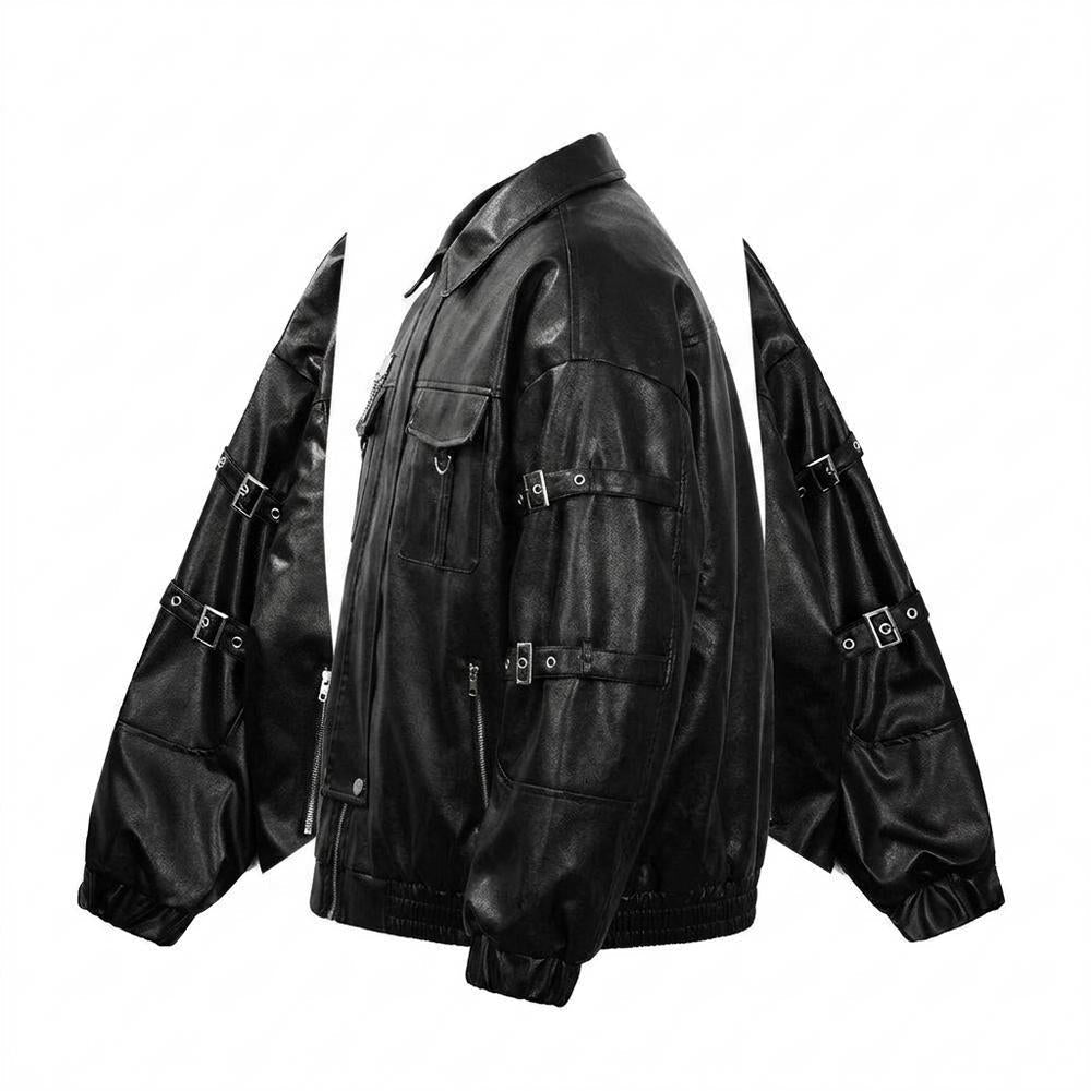 Lederjacken Outlet24 - Nifev | Oversized Reißverschluss Lederjacke Unisex