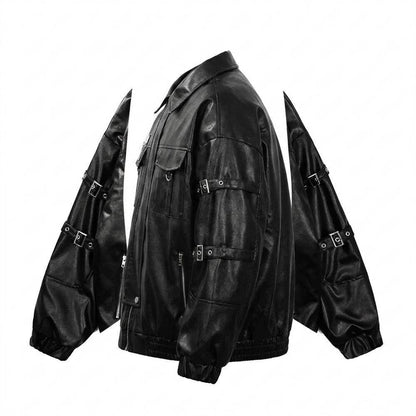 Lederjacken Outlet24 - Nifev | Oversized Reißverschluss Lederjacke Unisex
