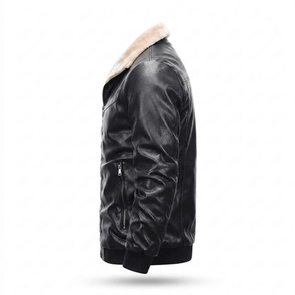 Lederjacken Outlet24 - Sosam | Gefütterte Gekrispelte Lederjacke Herren