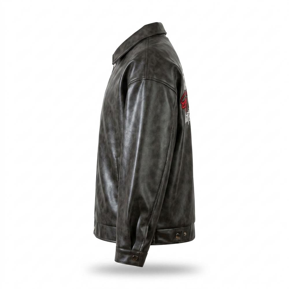 Lederjacken Outlet24 - Dezet | Gerade Geschnittene Strukturierte Lederjacke Unisex