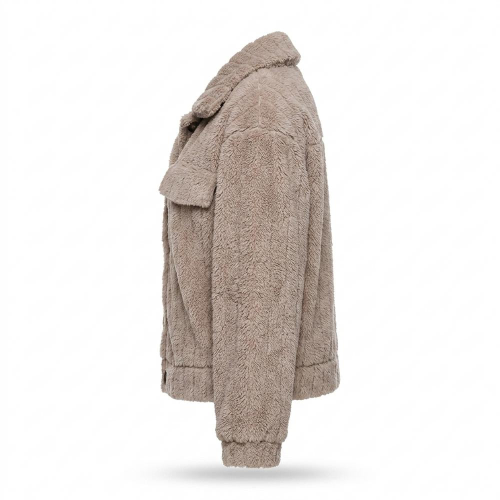 Lederjacken Outlet24 - Labok | Geknöpft Fleece Jacke Damen