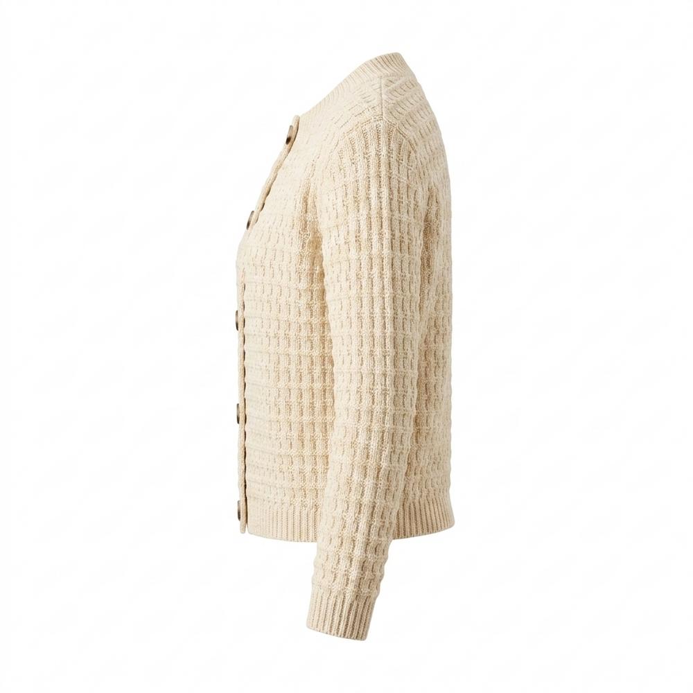 Lederjacken Outlet24 - Cagum | Strukturierter Langärmliger Cardigan Damen