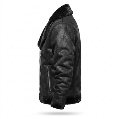 Lederjacken Outlet24 - Dozos | Gefütterte Asymmetrische Wildleder-Jacke Herren