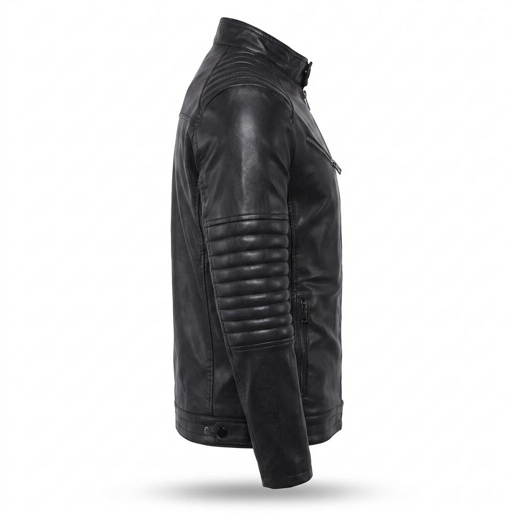 Lederjacken Outlet24 - Nufel | Gesteppt Tailliert Lederjacke Herren