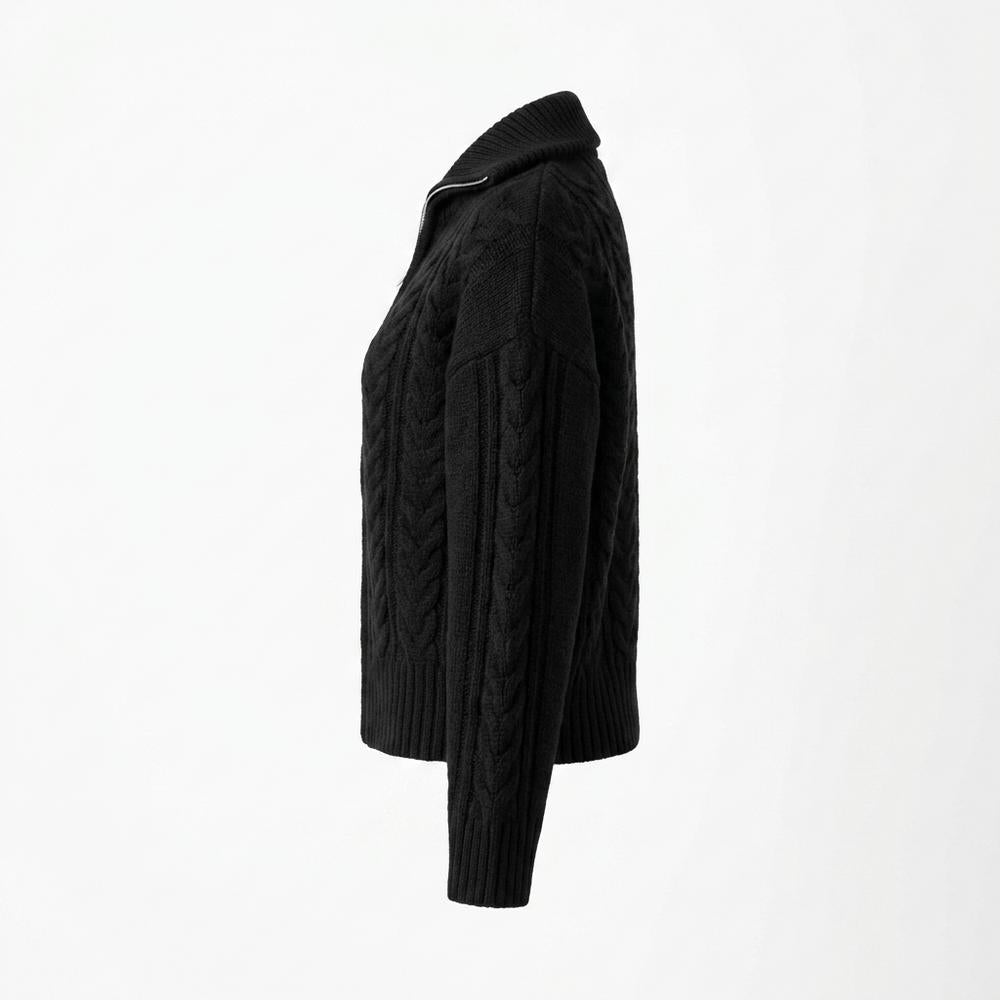 Lederjacken Outlet24 - Lunot | Hochgeschlossene Strukturierte Strickjacke Damen