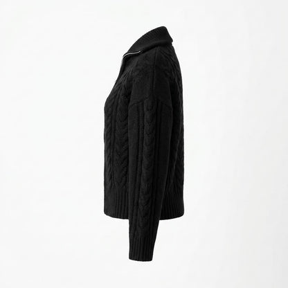 Lederjacken Outlet24 - Lunot | Hochgeschlossene Strukturierte Strickjacke Damen