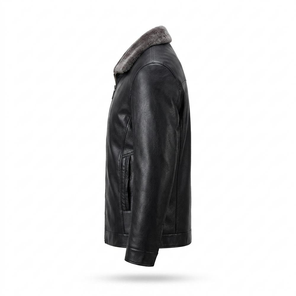 Lederjacken Outlet24 - Sudom | Gefütterte Glatte Lederjacke Herren