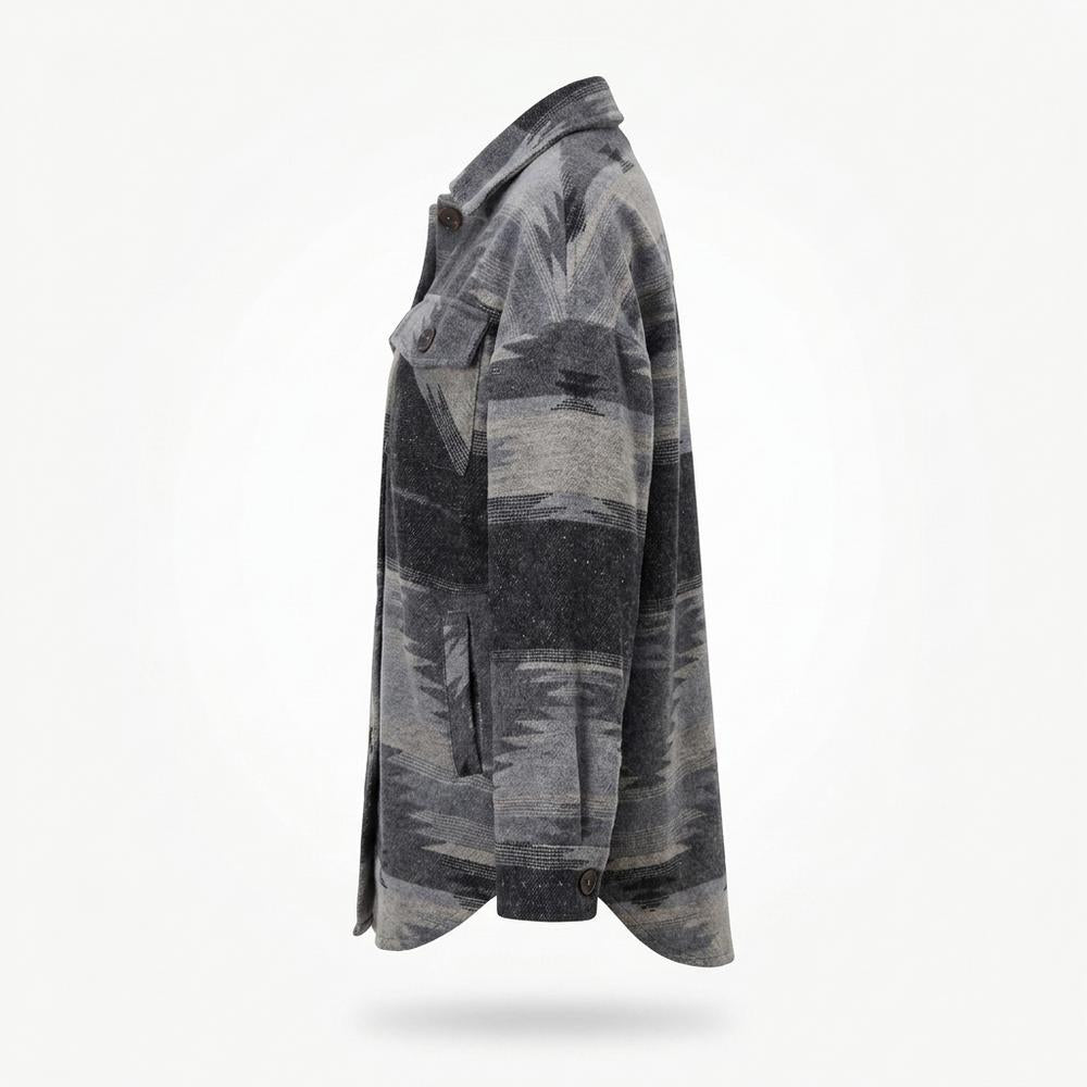 Lederjacken Outlet24 - Tetot | Gemustert Geknöpft Jacke Damen