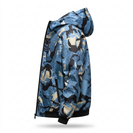 Lederjacken Outlet24 - Nadum | Gemusterte Kapuzen Jacke Herren