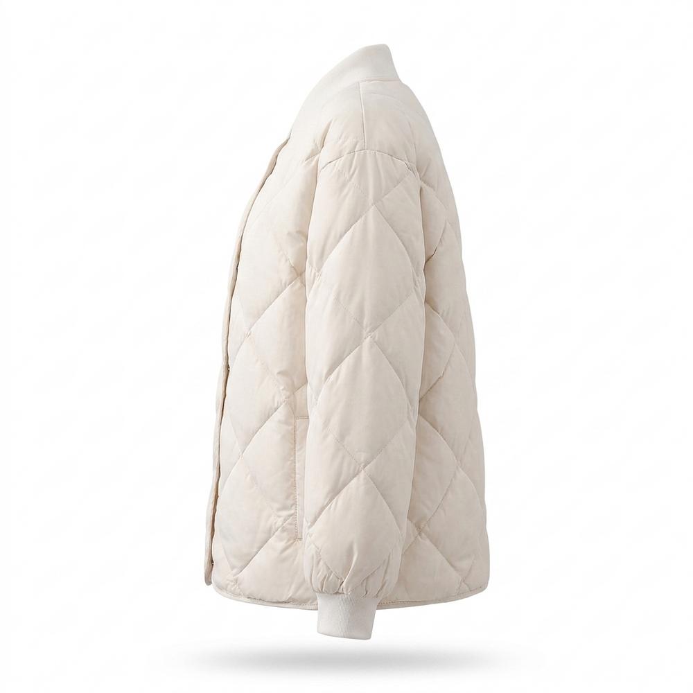Lederjacken Outlet24 - Zinam | Gesteppt Kragenlos Jacke Damen
