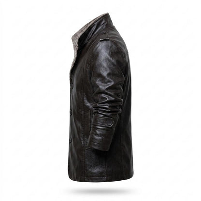 Lederjacken Outlet24 - Teruv | Gefüttert Geknöpft Lederjacke Herren