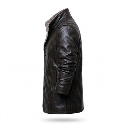 Lederjacken Outlet24 - Teruv | Gefüttert Geknöpft Lederjacke Herren