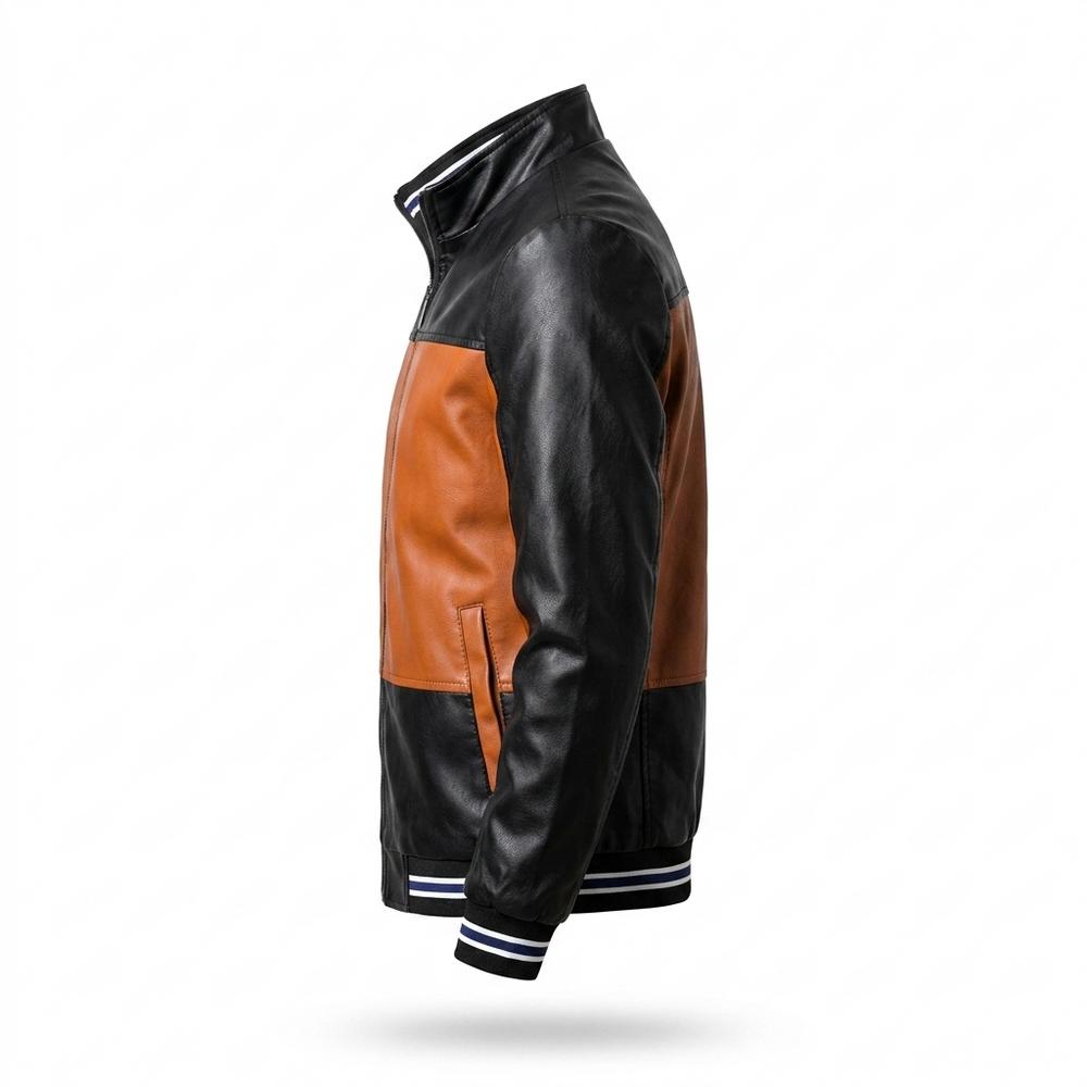 Lederjacken Outlet24 - Mafuk | Mehrfarbige Kurzgeschnittene Lederjacke Herren