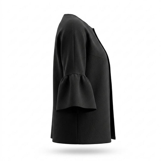 Lederjacken Outlet24 - Letot | Verschlusslos Strukturiert Jacke Damen