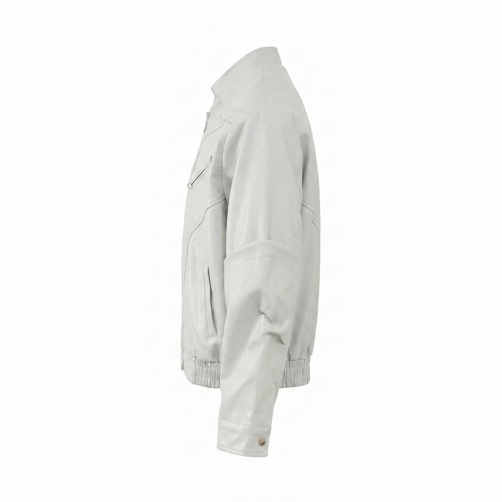 Lederjacken Outlet24 - Notat | Strukturierte Hochgeschlossene Lederjacke Unisex