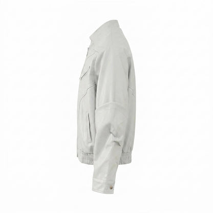 Lederjacken Outlet24 - Notat | Strukturierte Hochgeschlossene Lederjacke Unisex