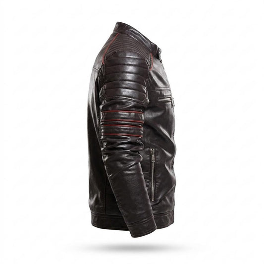 Lederjacken Outlet24 - Viron | Gesteppt Tailliert Lederjacke Herren