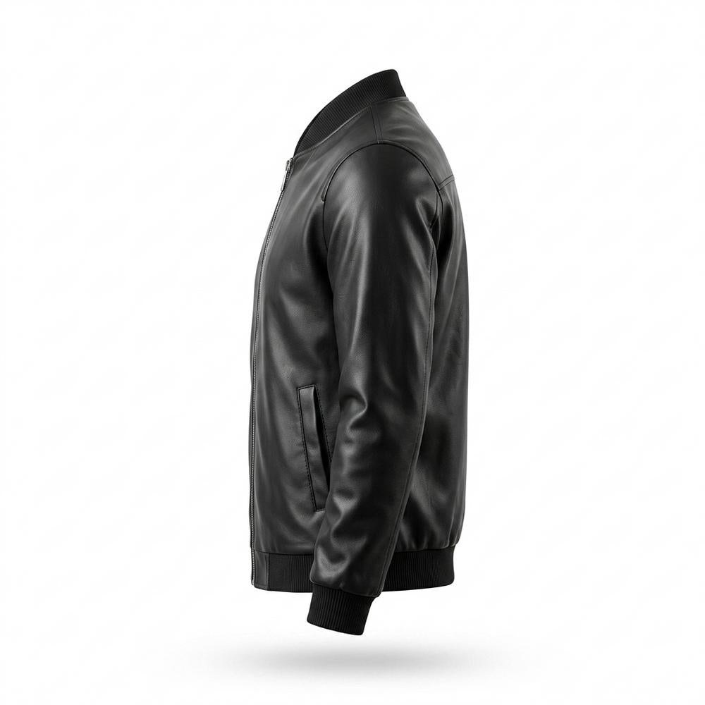 Lederjacken Outlet24 - Zesev | Glatte Gefütterte Lederjacke Herren
