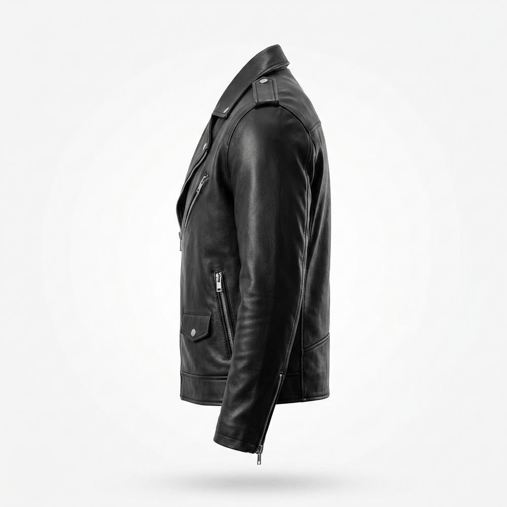 Lederjacken Outlet24 - Ceked | Asymmetrische Gegürtete Lederjacke Unisex