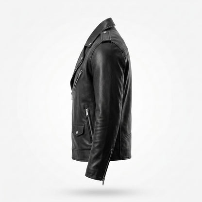 Lederjacken Outlet24 - Ceked | Asymmetrische Gegürtete Lederjacke Unisex