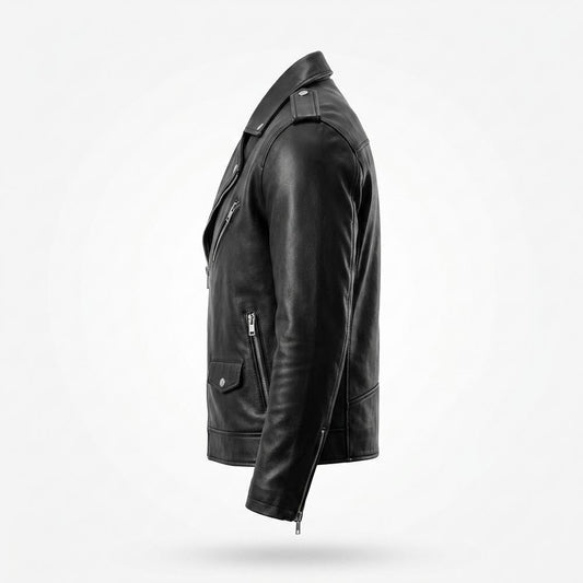 Lederjacken Outlet24 - Ceked | Asymmetrische Gegürtete Lederjacke Unisex