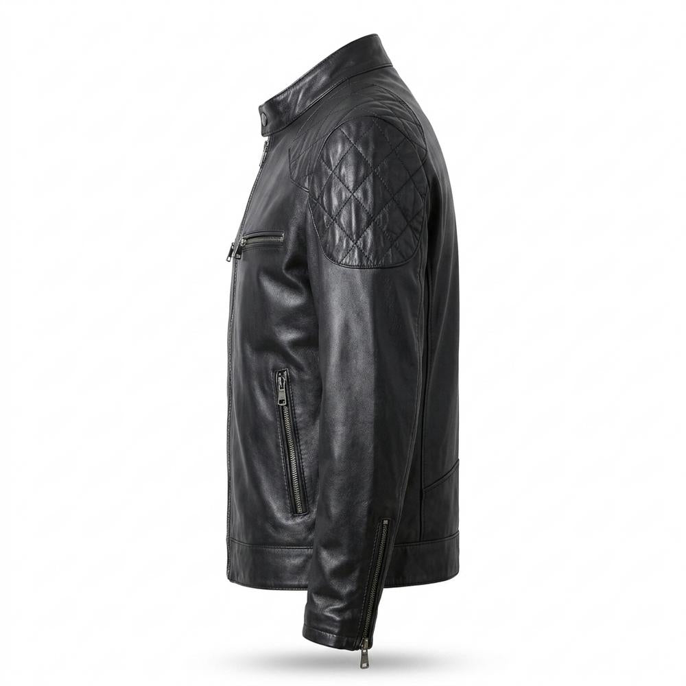 Lederjacken Outlet24 - Morun | Gesteppt Tailliert Lederjacke Herren