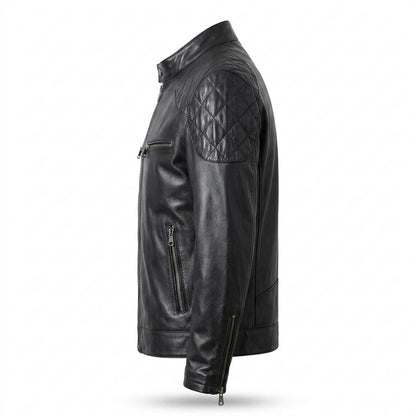 Lederjacken Outlet24 - Morun | Gesteppt Tailliert Lederjacke Herren