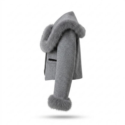 Lederjacken Outlet24 - Zezel | Kurzgeschnittene Pelzbesetzte Jacke Damen