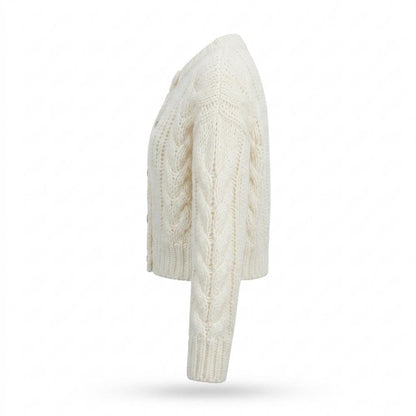 Lederjacken Outlet24 - Mirot | Grobgestrickt Kurzgeschnitten Cardigan Damen