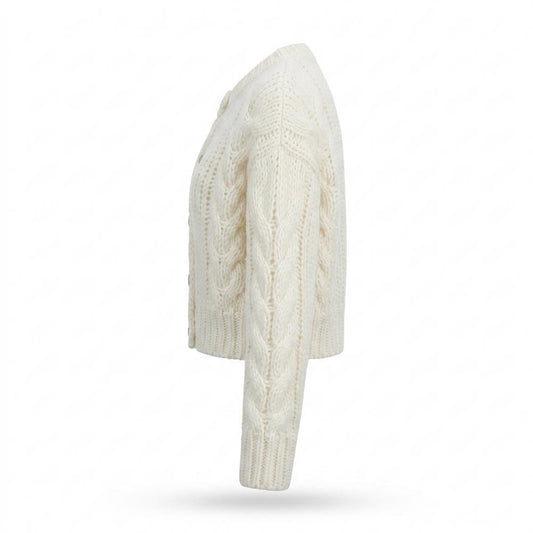 Lederjacken Outlet24 - Mirot | Grobgestrickt Kurzgeschnitten Cardigan Damen