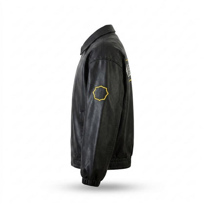 Lederjacken Outlet24 - Caput | Bestickte Weitgeschnittene Lederjacke Unisex