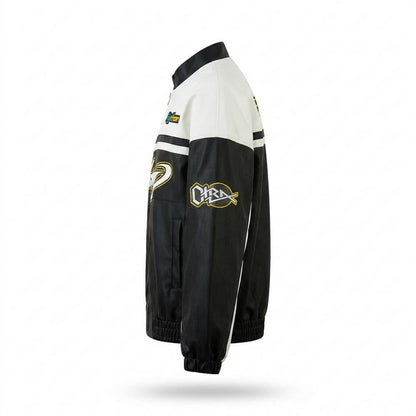 Lederjacken Outlet24 - Dehav | Zweifarbige Bedruckte Lederjacke Unisex