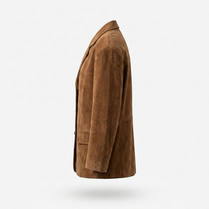 Lederjacken Outlet24 - Vopod | Oversized Geknöpft Wildleder-Jacke Damen