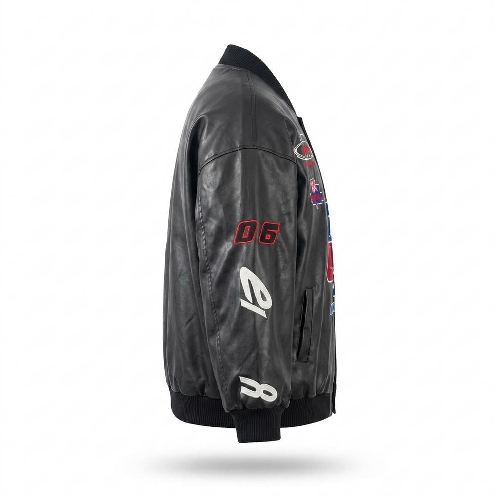 Lederjacken Outlet24 - Rizul | Bestickt Blousonartig Lederjacke Unisex