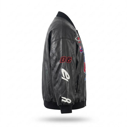 Lederjacken Outlet24 - Rizul | Bestickt Blousonartig Lederjacke Unisex