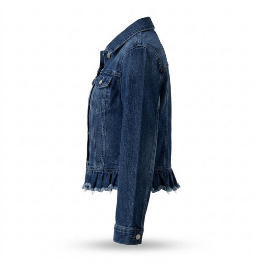 Lederjacken Outlet24 - Lidik | Gerüscht Geknöpft Jacke Damen